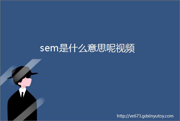 sem是什么意思呢视频